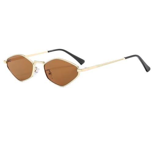 Lunettes de soleil Uv400 tendances avec verres de couleur et monture en métal léger rétro
