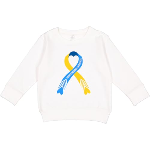 inktastic Down Syndrome Awareness Heart in Ribbon Toddler Sweatshirt 7 White 43630