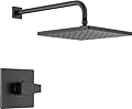 Delta Faucet Modern Raincan Square Single-Function Shower Valve Trim Kit Black, Shower Faucet Set, Rainfall Shower Head Black, Delta Shower Trim Kit, Matte Black T14268-BL-PP (Valve Not Included)