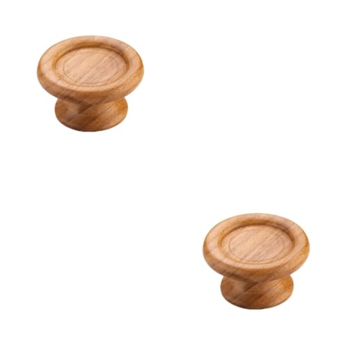 Image of Wooden Cabinet Knob for Drawer, Wardrobe, Cupboard & Kitchen Cabinets - Natural Wood Furniture Knob Handle - Pack of 2(2 Inch)-| 3 Years Warranty |