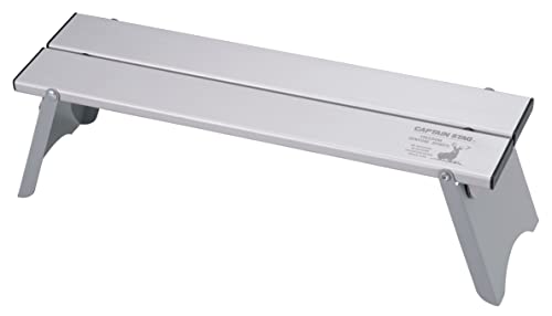 Captain Stag UC-574 Outdoor Table, Aluminum, Solo Table, Width 16.5 x Depth 4.5 x Height 4.7 inches (420 x 115 x 120 mm), Connecting Function, Compact, Storage Case Included, Silver