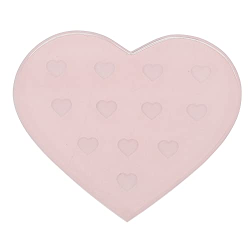 Baluue Glass Heart Shape Eyelash Holder 12 Pads Lash Extension Grafting Tool Lash Tile Storage