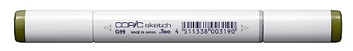 COPIC Sketch Marker Typ G - 99, Olive, professioneller Pinselmarker, mit einer Super-Brush-Spitze und einer Medium-Broad-Spitze