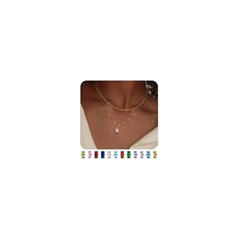 FIOROYAL 14K Gold Plated Birthstone Necklace Cover