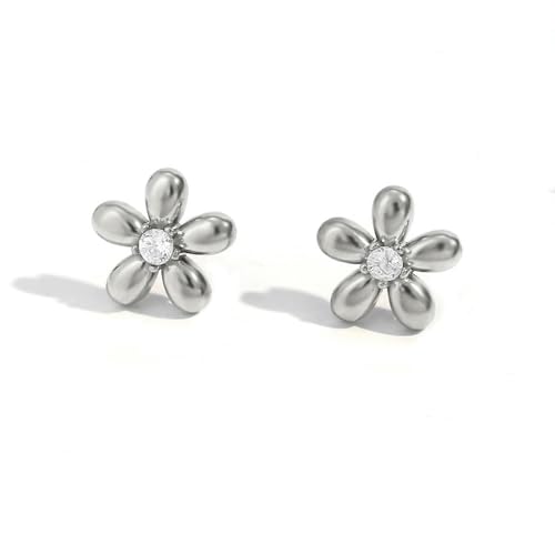 Boucles d'oreilles couronne acier inoxydable cristal or 18 carats