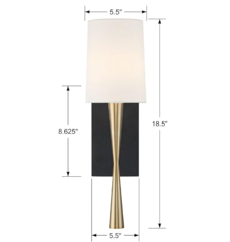 Image of Crystorama TRE-221-AG-BF Trenton Wall Sconce, 1-Light 60 Watts, Antique Brass /Black Forged