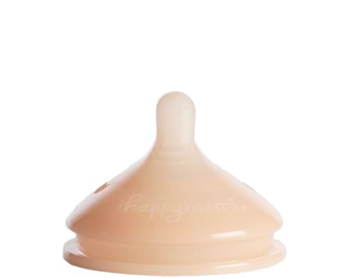 HappyMami, Tetina Personalizable, Adaptable a la forma de tu Pecho, Tetina Biberón, Tetina de Silicona Grado Médico, Libre de Bisfenol A, Doble Sistema Anticólicos, Flexible, Limpieza Sencilla
