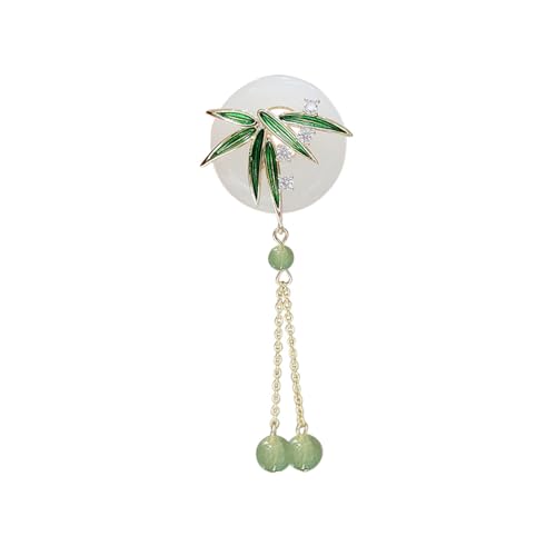 Broche feuille de jade et cristal vert pour sublimer vos fêtes