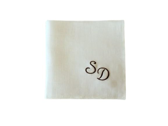 Shree adodhya men/women hankerchief with beautiful alphabet S,D embroidery, white colour and cotton handkerchief with embroidery set of 2.-picture-29