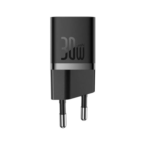 Carregador Baseus Turbo Gan5 Usb-c Para iPhone E Android (Preto, 30W)