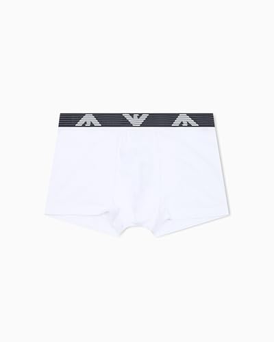 Emporio Armani Men's Textured Logo Band Trunk, White, Large