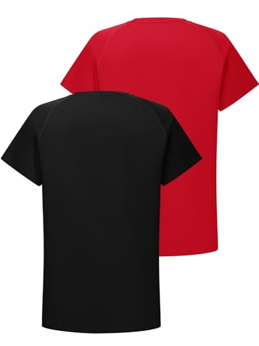 Image of DEVOROPA Youth Boys Compression Shirt Long /Short Sleeve Football Baseball Undershirt Quick Dry Kids Sports Baselayer Crewneck