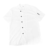 Artibetter Chaqueta Chef Transpirable de Manga Corta de Malla para Cocina Profesional Uniforme de Cocinero Blanco Talla Ropa de Trabajo para Restaurantes y Hoteles