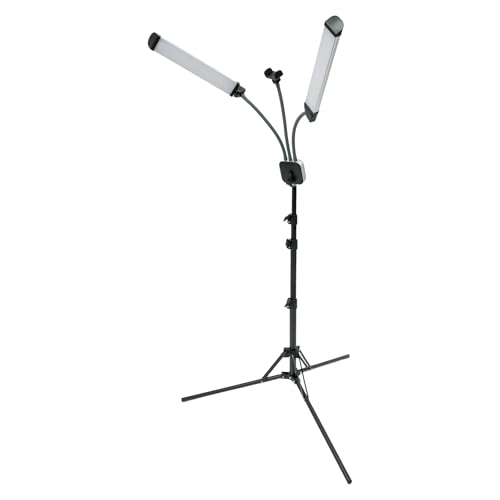 Lampada cosmetica 45 W estensione ciglia, da 3000 K a 6000 K, set di illuminazione a LED dimmerabile con treppiede e borsa per il trasporto per trucco, estensione ciglia, tatuaggio, streaming live