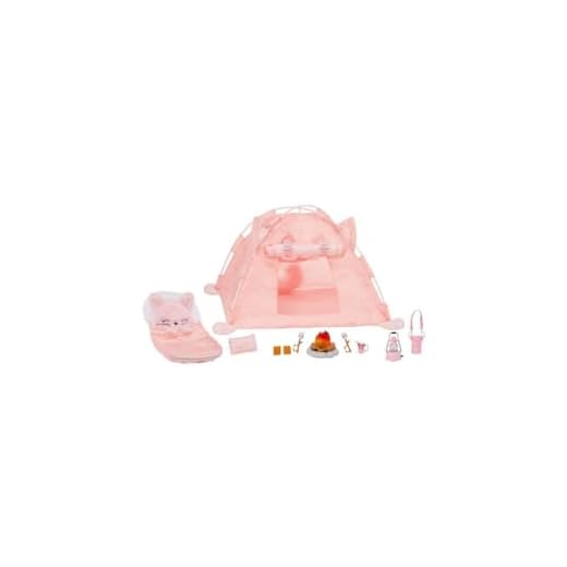 Na! Na! Na! Surprise Kitty-Cat Camping - Set de juego para muñecas con tienda de campaña y más de 10 accesorios - Incluye saco de dormir, fogata, linterna y más - Coleccionable - Edad 5+