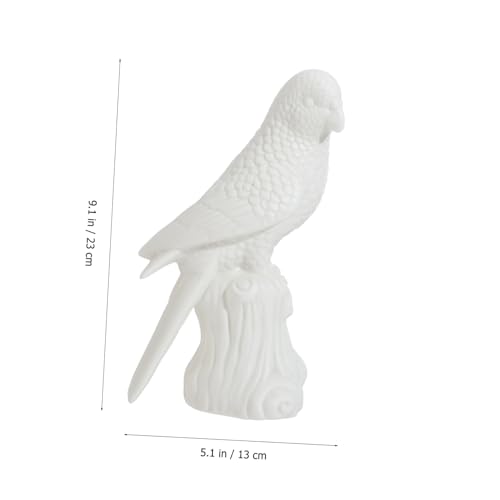 Statuette perroquet céramique blanc objet déco intérieur design - 3