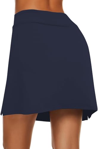 Image of Nora Nico Women's & Girls High Rise Flared Skorts Stretchy Opaque Skater Skirts with Shorts with Side Pocket