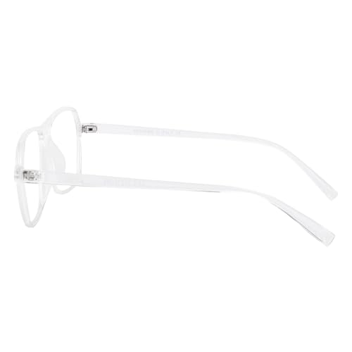 Image of Peter Jones Clear Transparent Square Unisex Medium Sleek Optical Frame with Anti Glare Lenses (AG216T)