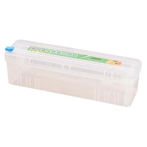 healvian プラ製ホームラップホルダー ラップフィルムカッター付き スライドカッター機能簡単にフィルム引き出せる キッチン使いやすいラップディスペンサー
