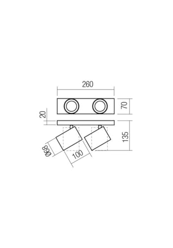 Plafonnier orientable à 2 spots design moderne noir mat pour chambre et entrée - 2