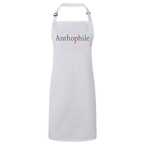 Tablier cuisine premium blanc anti taches motif fleur passion pour cuisiner propre