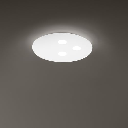 Plafonnier LED moderne Perenz 48W blanc mat de 50cm pour salon
