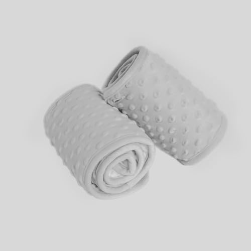 Plush Gray Crib Rail Guard for Top Rail, 1 Long & 2 Short