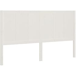 vidaXL Cabecero de Cama Cabezal Dormitorio Estructura Habitación Mobiliario Muebles Decoración Adorno Madera Maciza de Pino Blanco 145,5x4x100 cm
