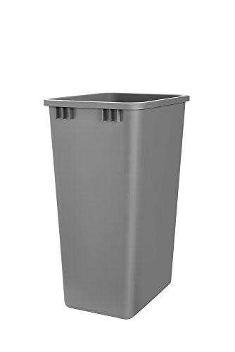 Rev-A-Shelf Polymer Replacement 50qt Waste Trash Container Pull Outs, Standard, Metallic Silver