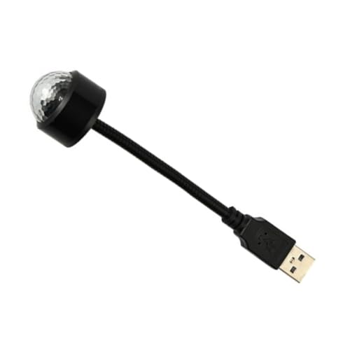 HEALLILY 3pcs Voice-Activated Car Atmosphere Lamp USB Disco Light Multi-Angle Rotation Sound Activated Music Rhythm for Parties Material Color-Changing Led Light Strip