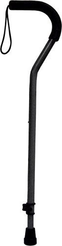 Drive Medical Offset Aluminum Cane with Tab-Loc Silencer, Black (1 Each)