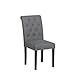 thksbought Set of 6 Upholstered Fabric Dining Chairs with Button-Tufted Details (Set of 6 Gray)