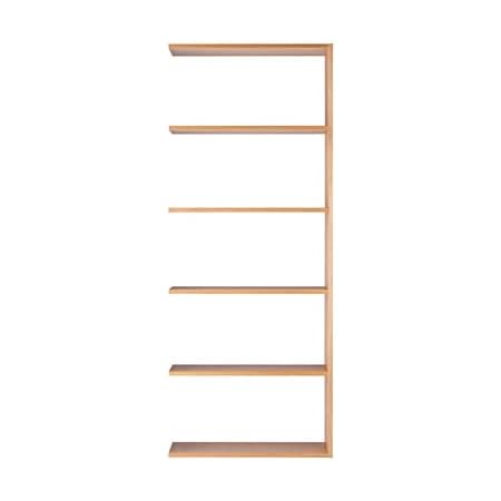 無印良品 スタッキングシェルフ・ワイド・追加5段・オーク材 幅79.5×奥行28.5×高さ200cm 37263260
