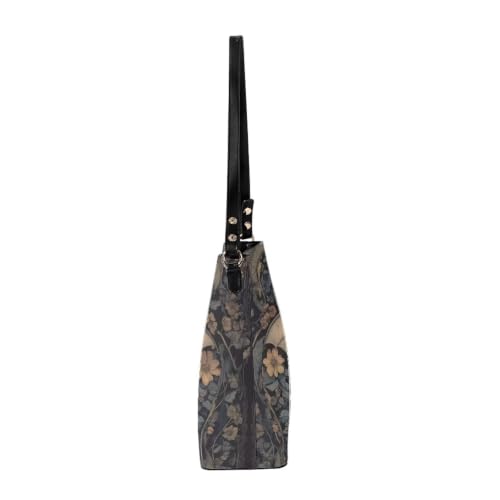 Image of HUGS IDEA Boho Bags for Women Leather Handbag Shoulder Bucket Crossbody Purse