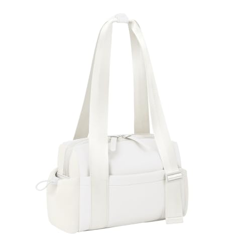 Mini Gym Bag for Women Girls Small Gym Tote Bag with Wet Compartment Waterproof Travel Duffle Bag Cute Workout Sport Bag, Cream, Mini, Fashion