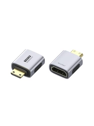 Hagibis Mini HDMI - HDMI�A�_�v�^�[ 2�p�b�N 8K@60Hz 4K@240Hz Mini HDMI �I�X-HDMI ���X �����R�l�N�^ �R���o�[�^�[ �|�[�^�u�����j�^�[�p (�X�g���[�g)