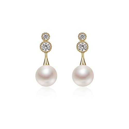 Boucles d'oreilles de goujon de perle d'eau fraîche 6-7 mm rondes bijoux femme