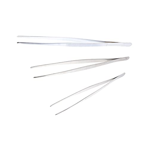 Balacoo Long Lasting Stainless Steel Tweezers Round Tips Non-magnetic for Craft Work