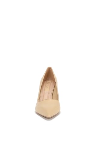 Franco Sarto Womens Giovanna Pointed Toe Pumps Beige Leather 9 M - image 4