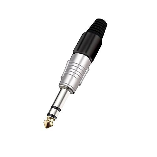 Conector estéreo 6.35 mm de 3 polos en color rojo para cable de audio pack de 10 unidades 4