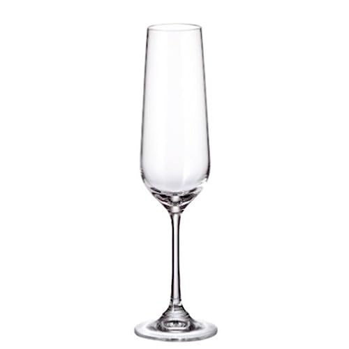 Set of Bohemia Crystal Sira Glasses 200 ml Champagne 6 Units, Multicolor