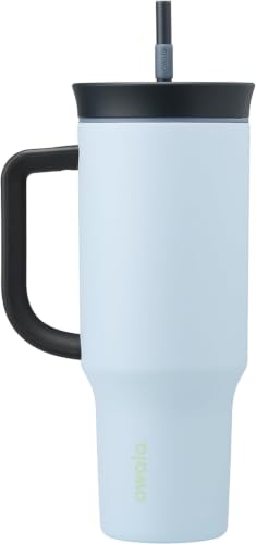 Image of Owala Stainless Steel Triple Layer Insulated Travel Tumbler with Spill Resistant Lid,Straw,and Carry Handle,BPA Free,40 oz,Blue (The Great Blue),(Pack of 6)