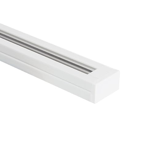 LEDKIA LIGHTING - Carril Monofásico para Focos LED 2 Metros | Eficiencia Energética | Instalación Versátil | Durabilidad | Ideal para Tiendas, Blanco, Policarbonato