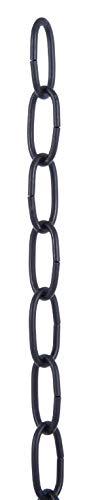 Image of B&P Lamp Satin Black Oval Steel Chain, 3 Ft. Length