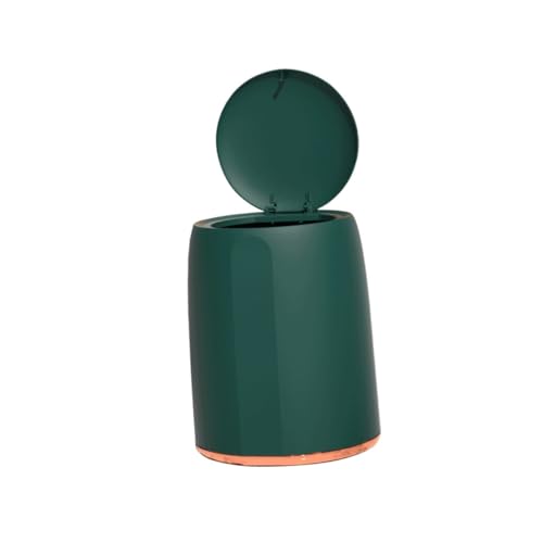 Bote de basura con prensa doble capa y tapa, 6.5 galones verde