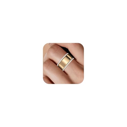 2-Pack 14K Gold Plated Stacking Rings for Oura Ring Gen 4/Oura Ring Gen 3, Cubic Zirconia Simulated Diamond Oura Stack Rings for Women