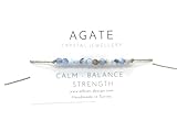 Albion Design - Crystal Anklet - Beaded Crystal Anklet - Dainty Crystal Anklet - Unisex Crystal Anklet - Gemstone Anklet (Pale Blue Agate)