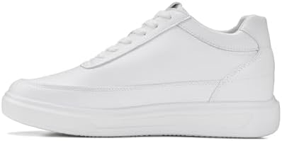 CALTO Heren onzichtbare hoogteverhogende liftschoenen - extreem lichtgewicht sportieve sneaker - 6,6 centimeter langer, Zwart Grijs, 46.5 EU
