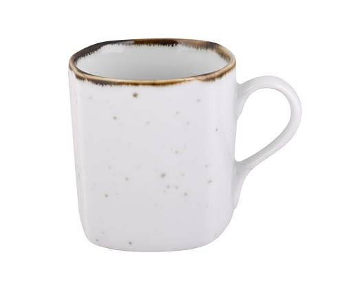 Image of Hitkari Potteries Porcelain White Sparkle Coffee Mugs Set 6 | for Morning & Evening Tea /Coffee | Home & Kitchen | Coffee Cup (SL-56)