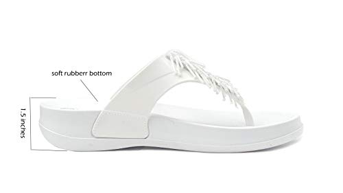 Image of REDVOLUTION Women's Rhinestone Sandals Soft Platform Footbed Midsole Fashion Flip Flop